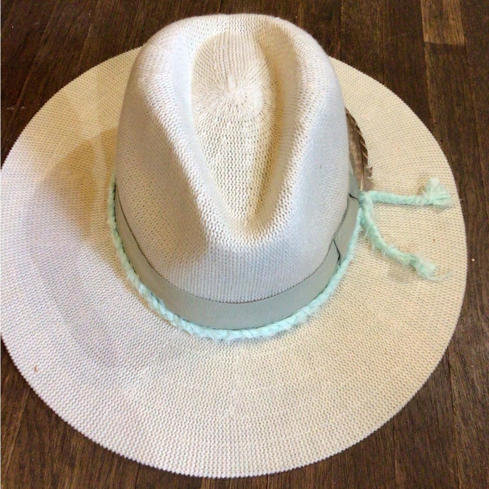 NEW! Rare Wyeth baby blue  Braided Band and Feather rancher woven - Picture 2 of 4